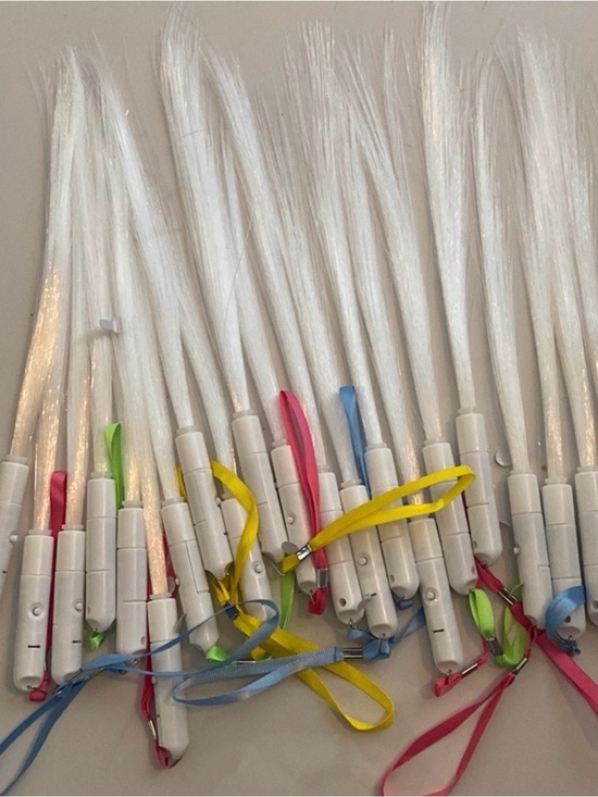 Other - 15 White LED Light-Up Wands with Colored Ribbons